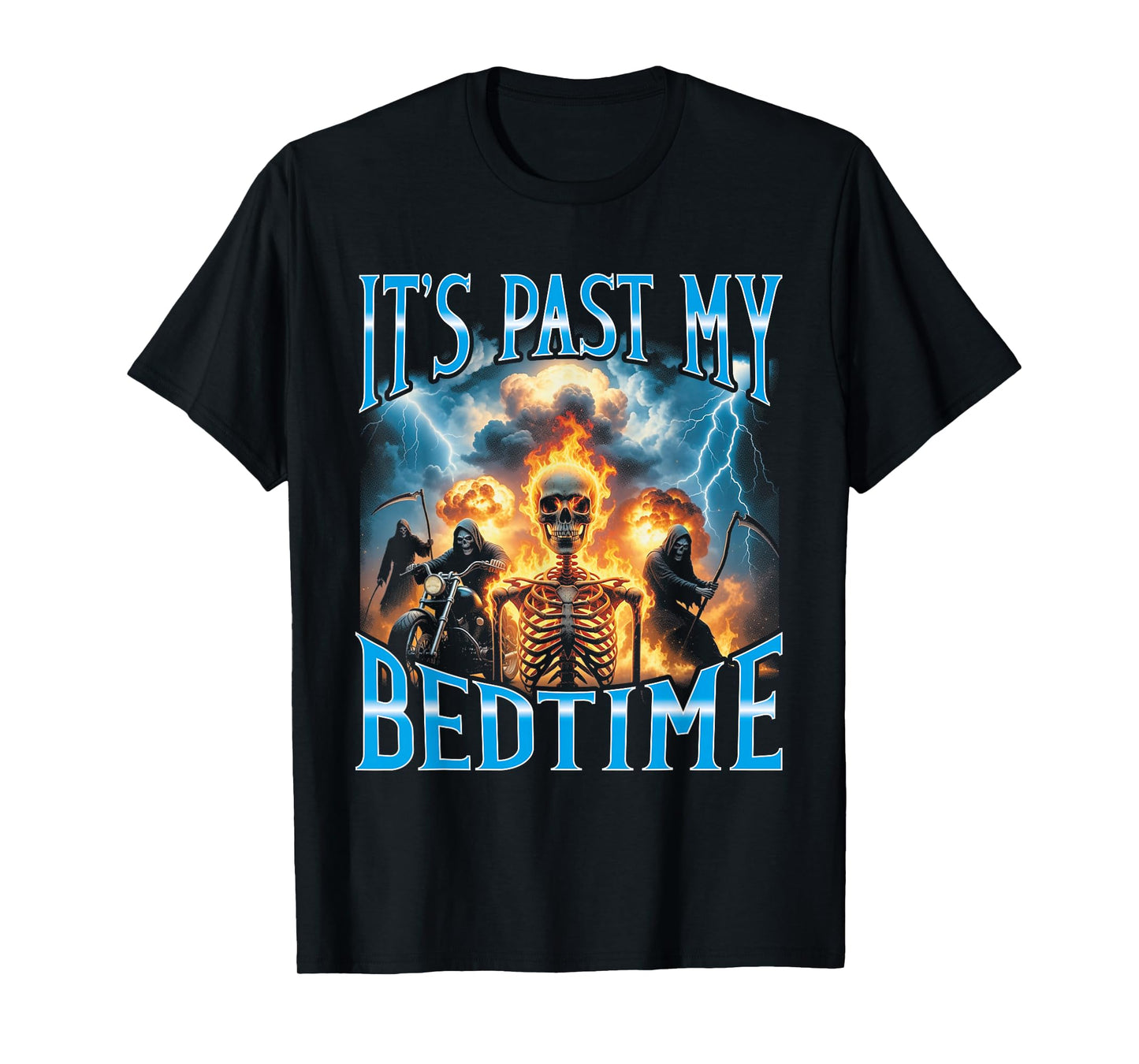 It's Past My Bedtime Funny Skeleton Meme Vintage Bootleg T-Shirt
