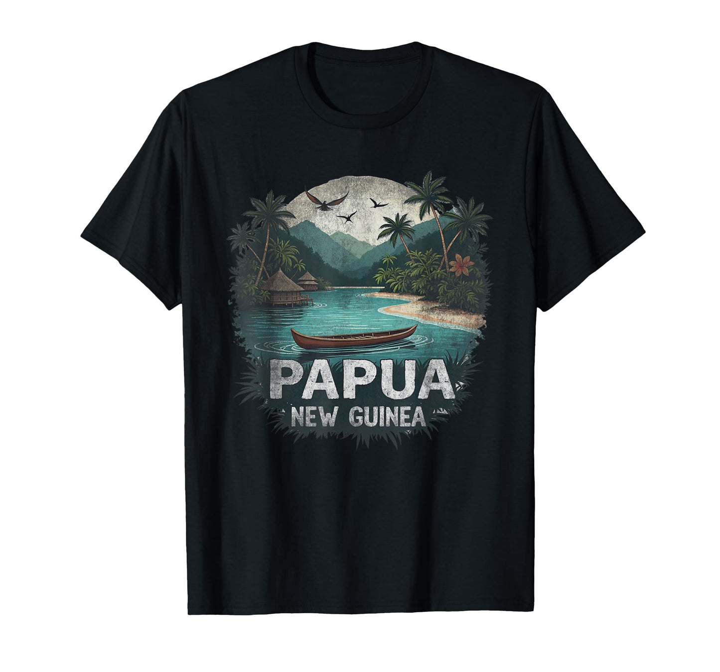 Retro Papua New Guinea Landscape Vintage Souvenir T-Shirt