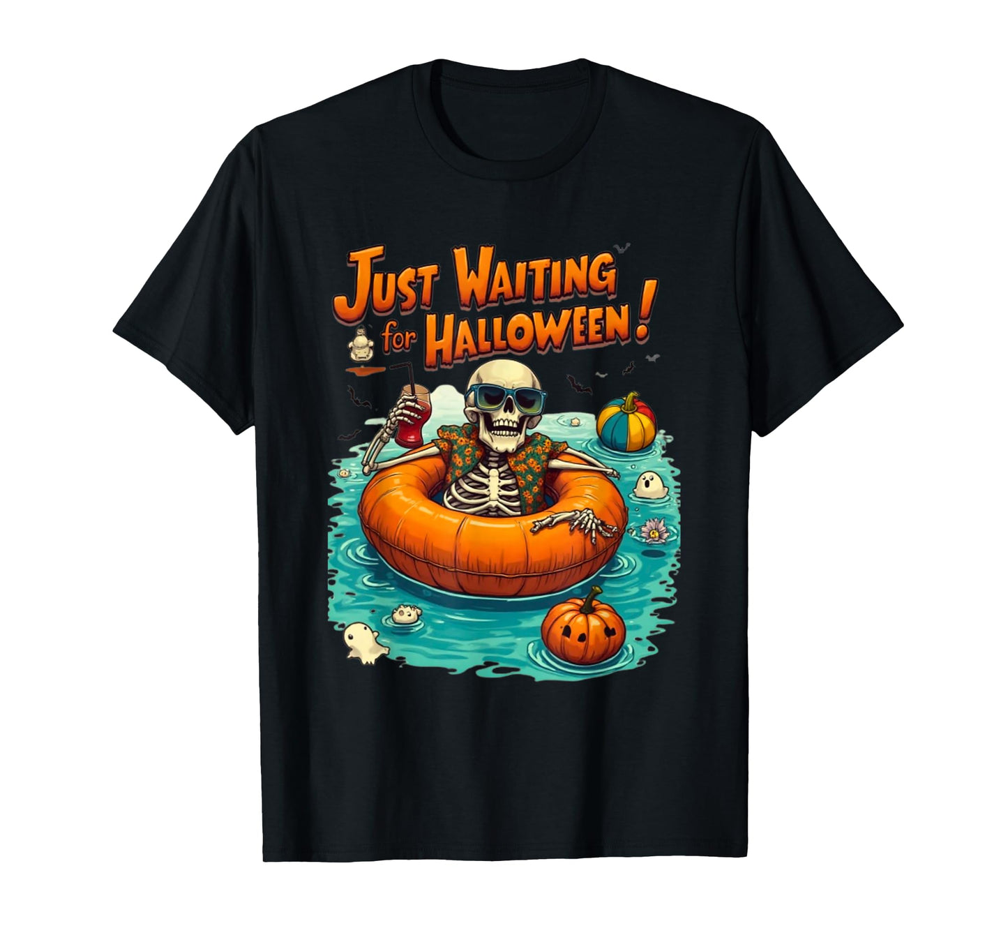 Spooky Summer Skeleton Just Waiting for Halloween 2025 T-Shirt