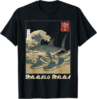 Tralalero Tralala Shark Italian Brainrot Meme Japanese Style T-Shirt