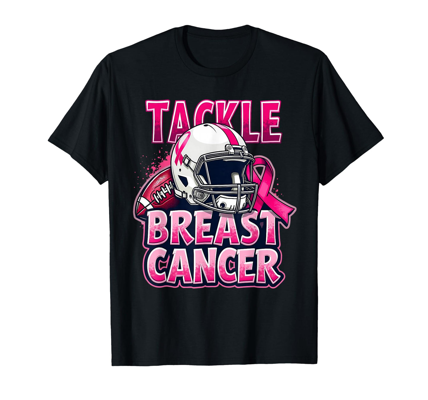 Pink Out Tackle American Football Breast Cancer Awareness T-Shirt