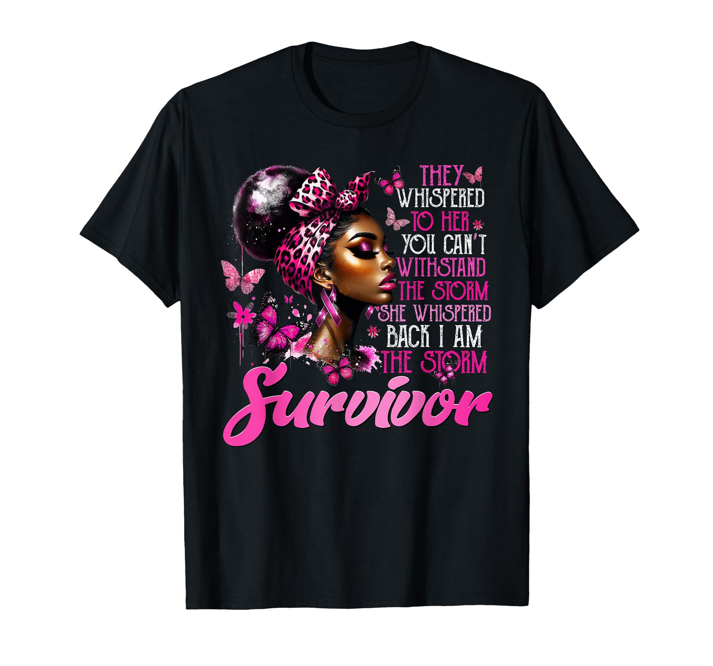 I Am The Storm Survivor Black Woman Breast Cancer Awareness T-Shirt