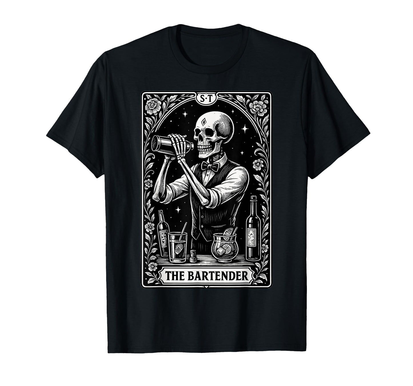 The Bartender Skeleton Tapster Bartending Bar Pub Owner T-Shirt