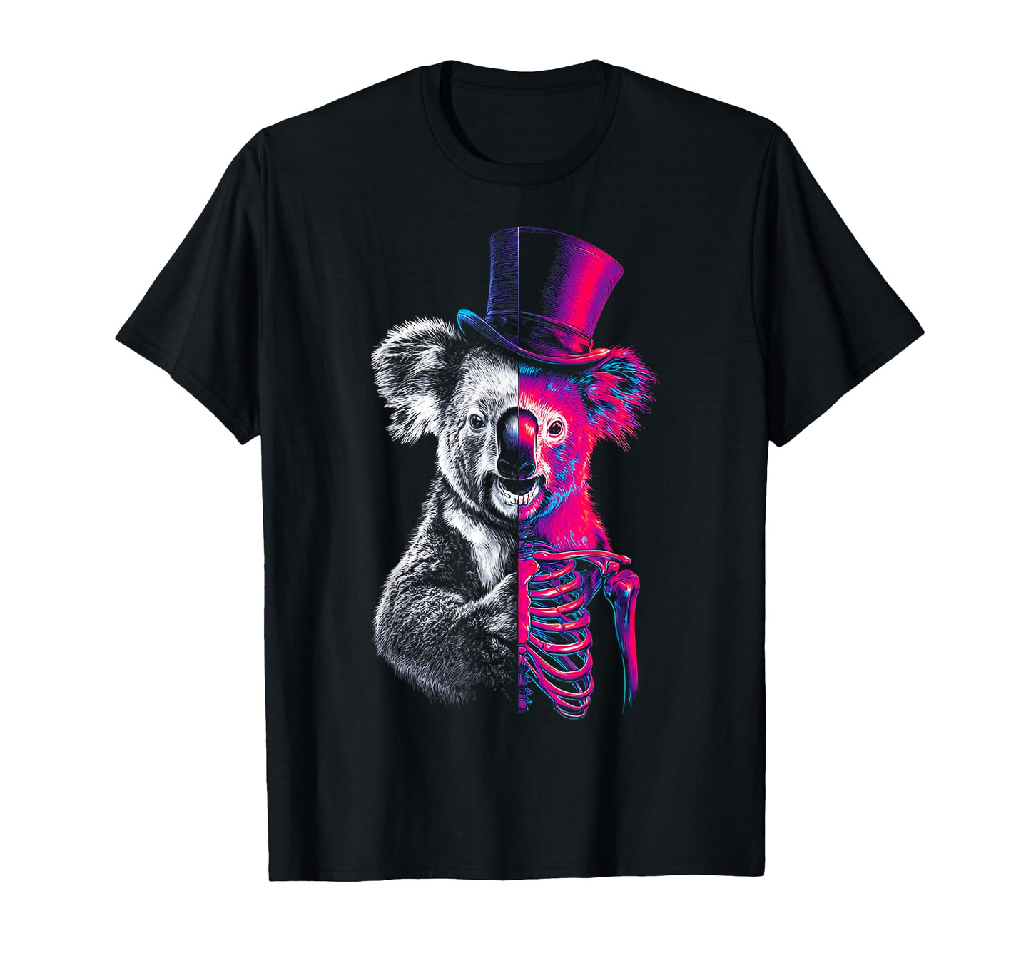 Halloween Koala Skeleton Magician Drawing Animal Halloween T-Shirt