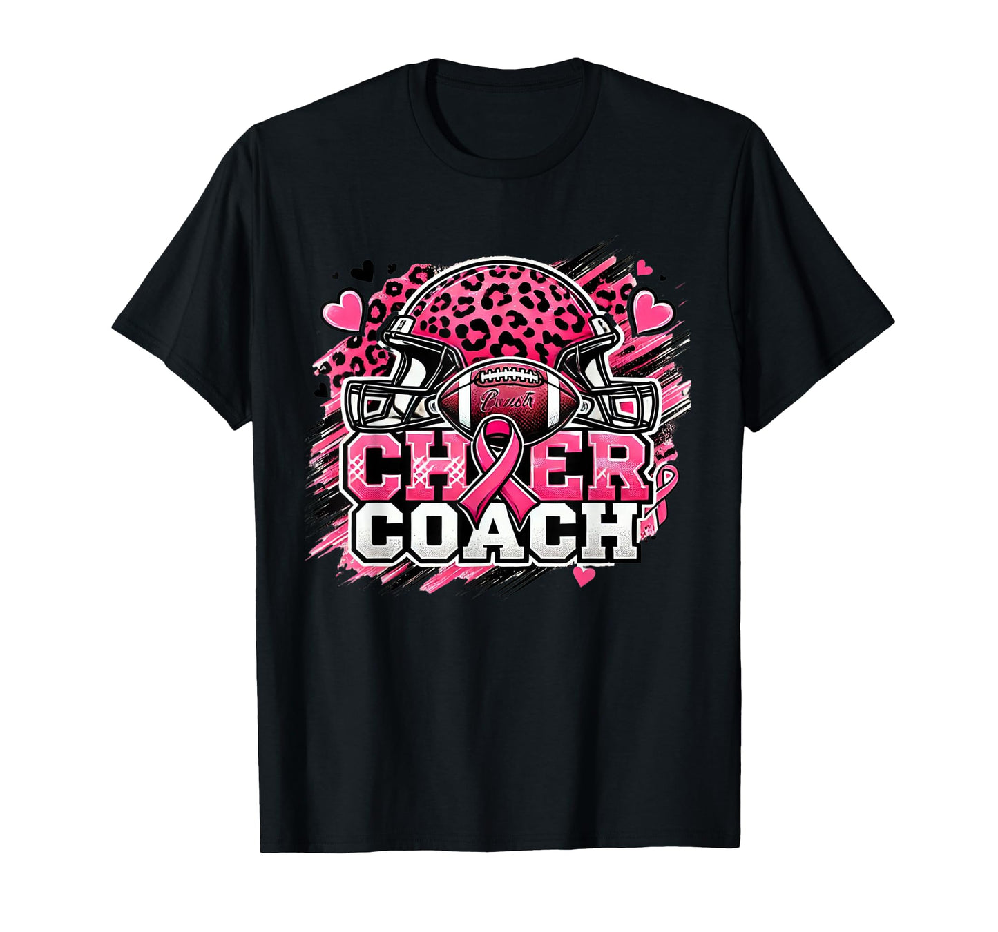 Cheer Coach Football Breast Cancer Awareness Day T-Shirt