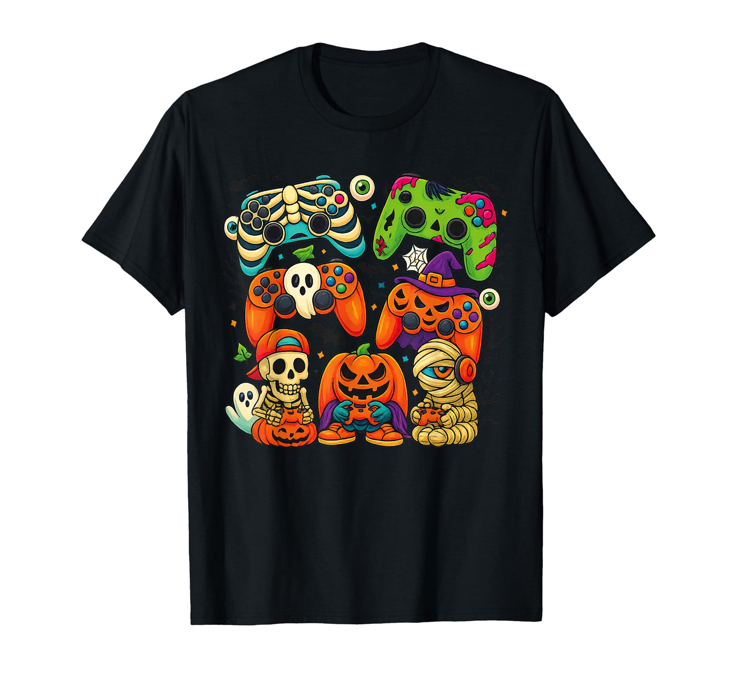 Halloween Skeleton Zombie Gaming Controllers Mummy Gamer T-Shirt