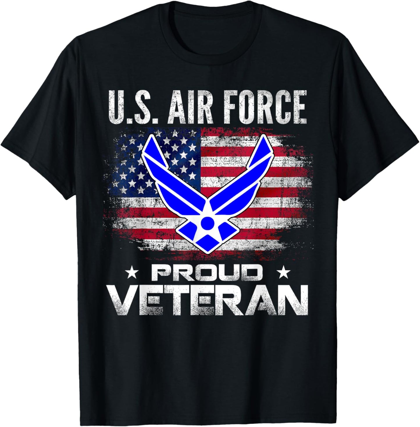 U.S Air Force Proud Veteran With American Flag Gift Veteran T-Shirt