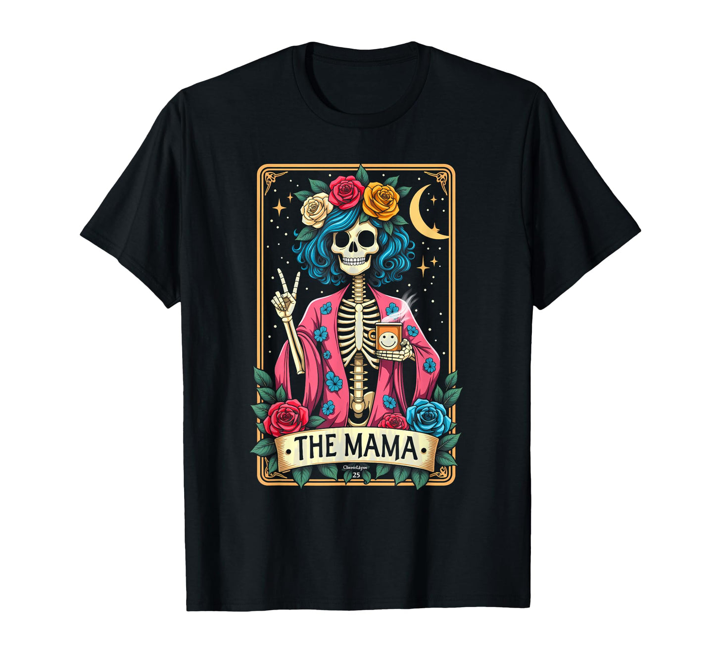 Gothic Tarot Card The Mama Skeleton Halloween T-Shirt