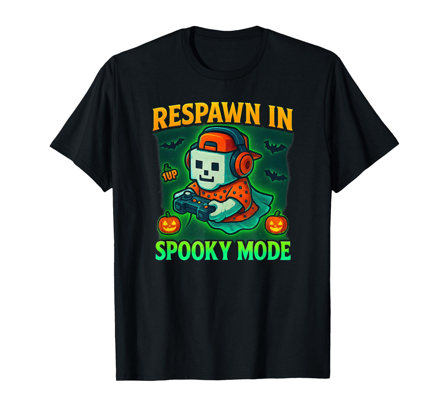 Spooky Gamer Respawn Mode Funny Halloween Video Game T-Shirt