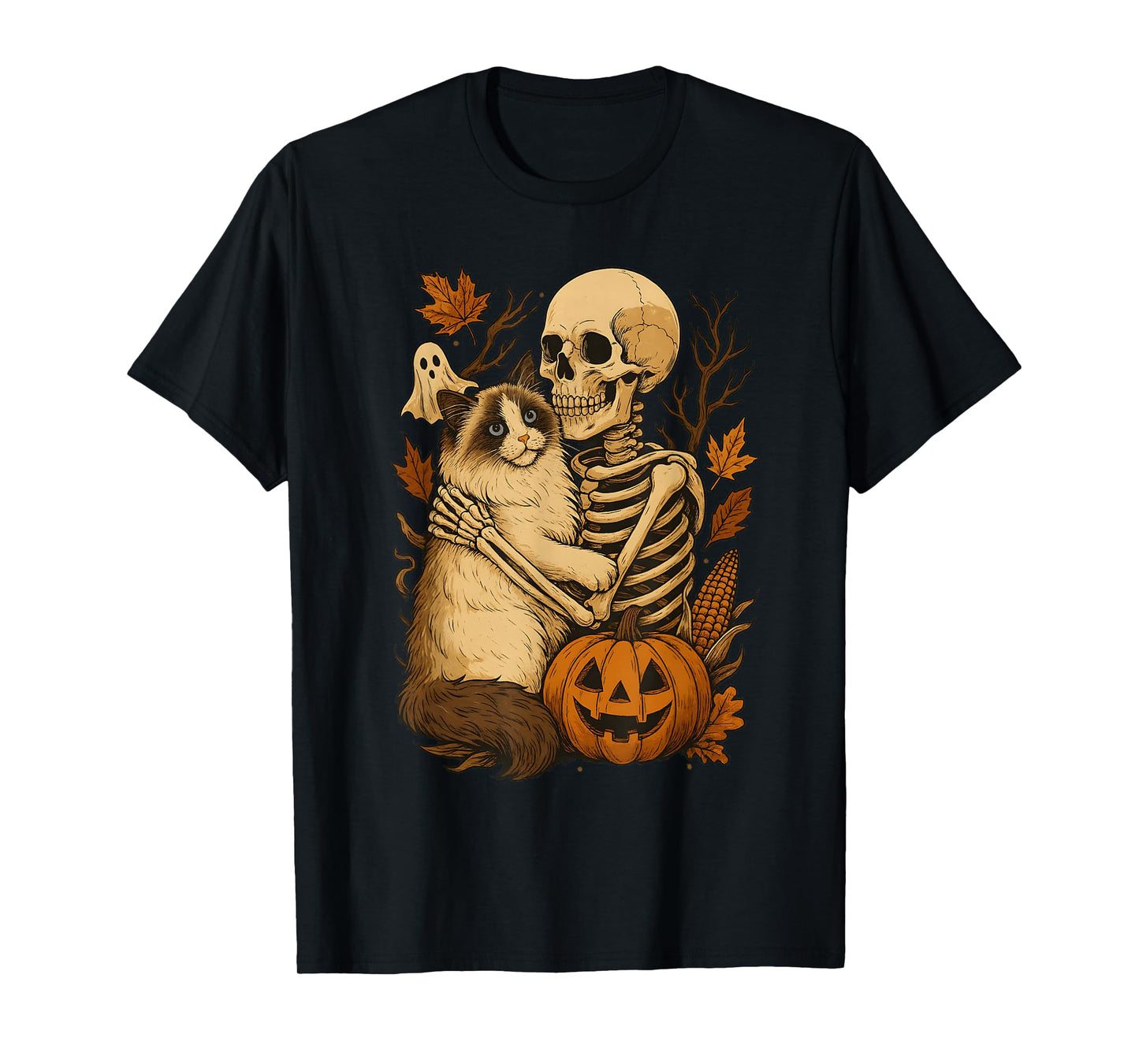 Skeleton Hugging Ragdoll T-Shirt