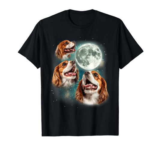 3 Cavalier King Charles Spaniel Moon | Canine Pet Dog Lover T-Shirt