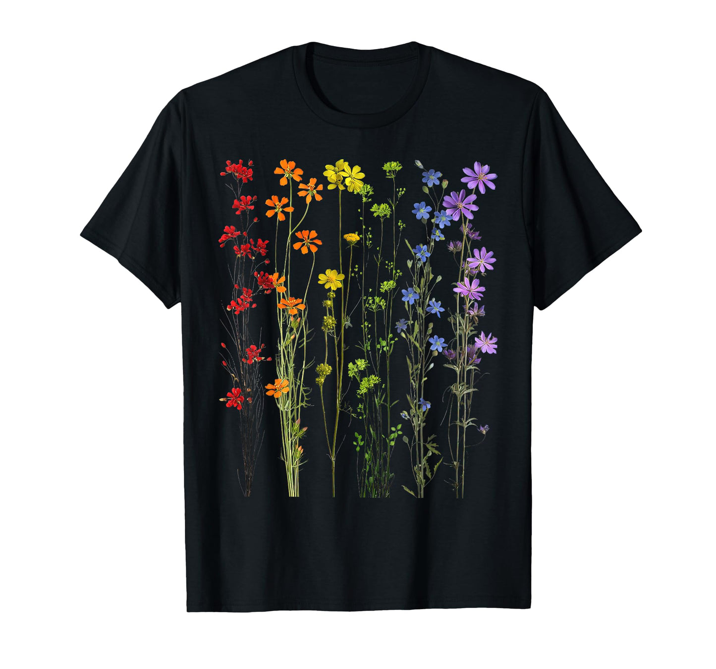 Subtle Wildflowers LGBTQ Month Rainbow Flowers Gay Pride T-Shirt