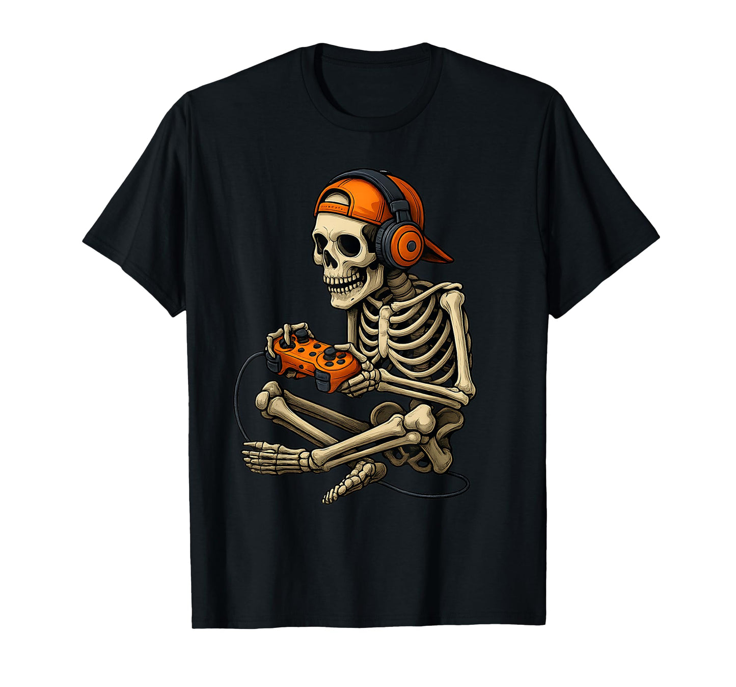 Halloween Skeleton Gamer Funny Skeleton Costume Video Gaming T-Shirt