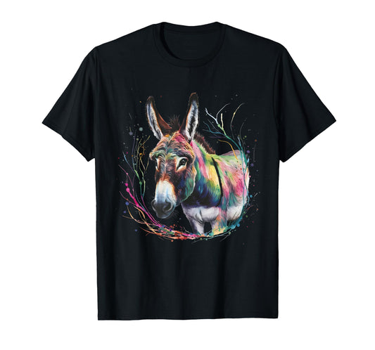 Donkey Men Woman Colorful Watercolor Donkey T-Shirt