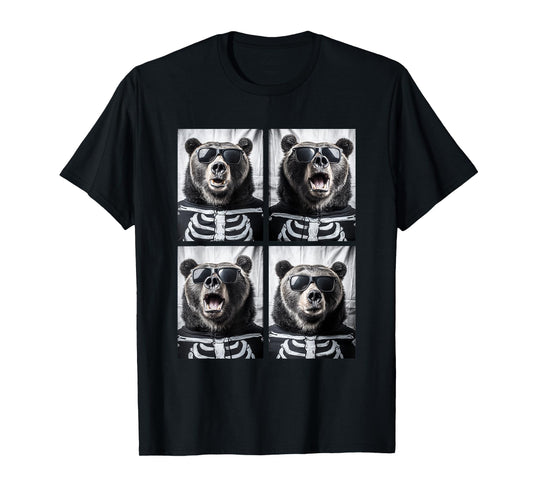 Cute Bears with Sunglasses Skeleton Costume Funny Halloween T-Shirt