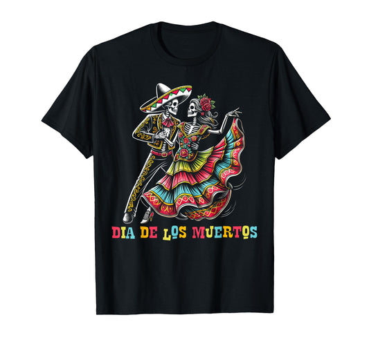 Day of The Dead Dancing Skeleton Couple Gift T-Shirt