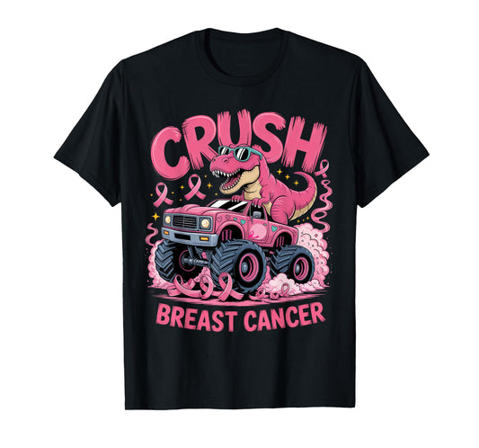 Crush Breast Cancer with t-rex Breast Cancer Awareness T-Shirt