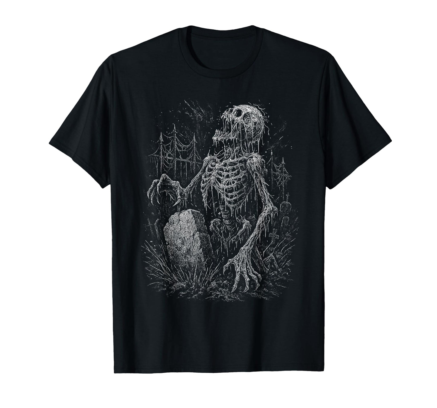 Zombie Skeleton Undead Horror Grave Goth Alt Alternative Art T-Shirt