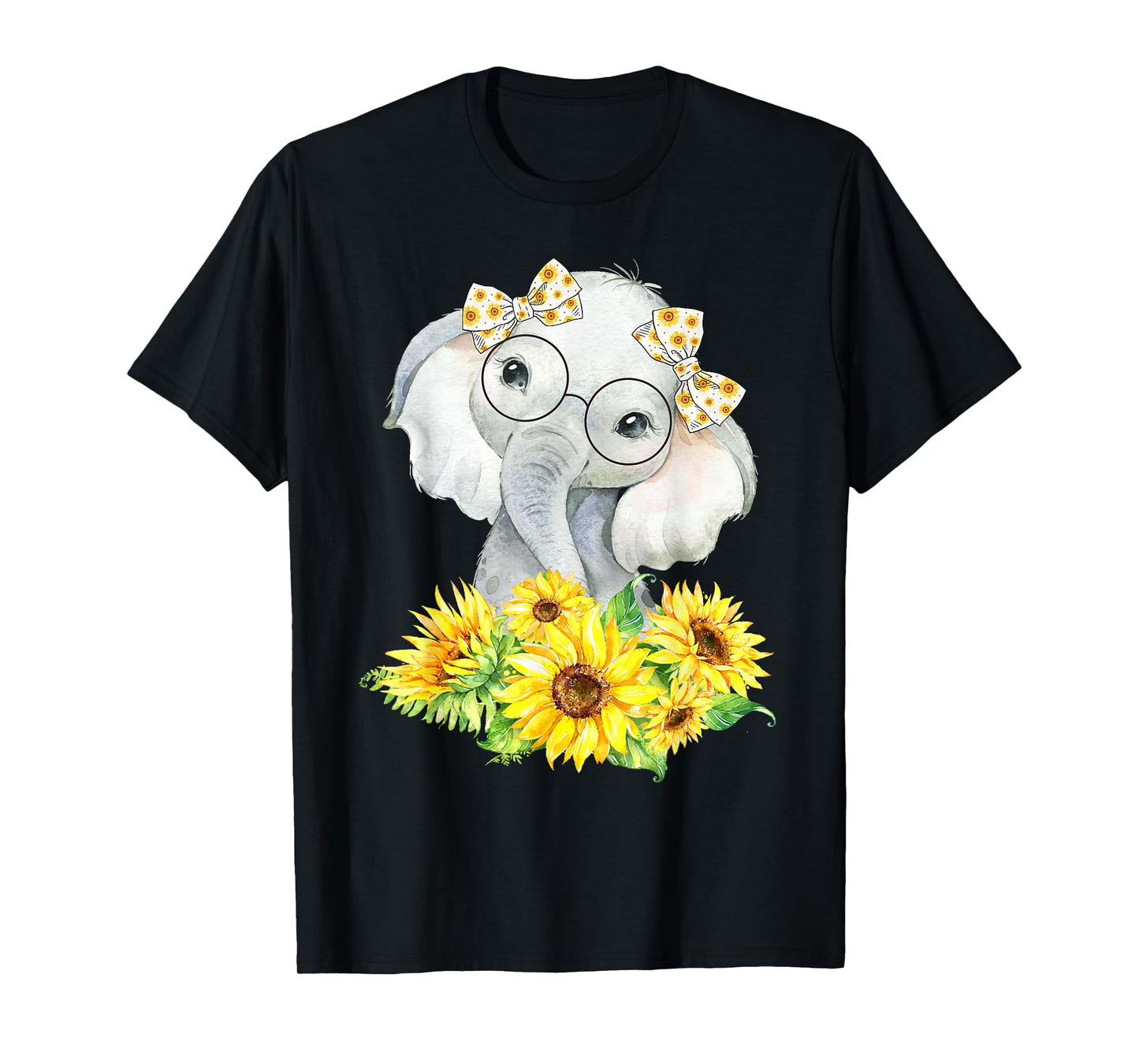 Elephant Sunflower Gifts for Girls Boys T-Shirt