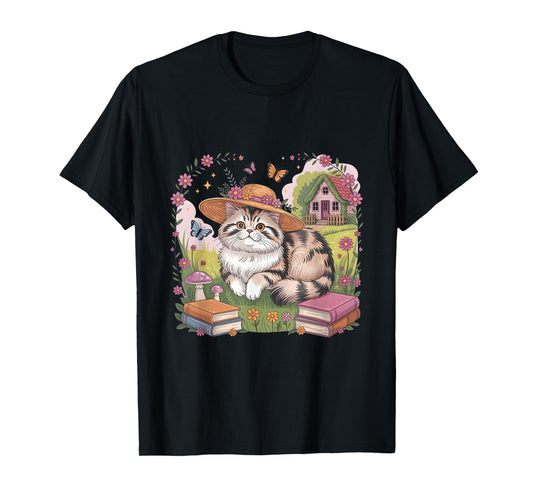 Cute Cottage core Cat Mushroom Aesthetic Grunge Hat T-Shirt