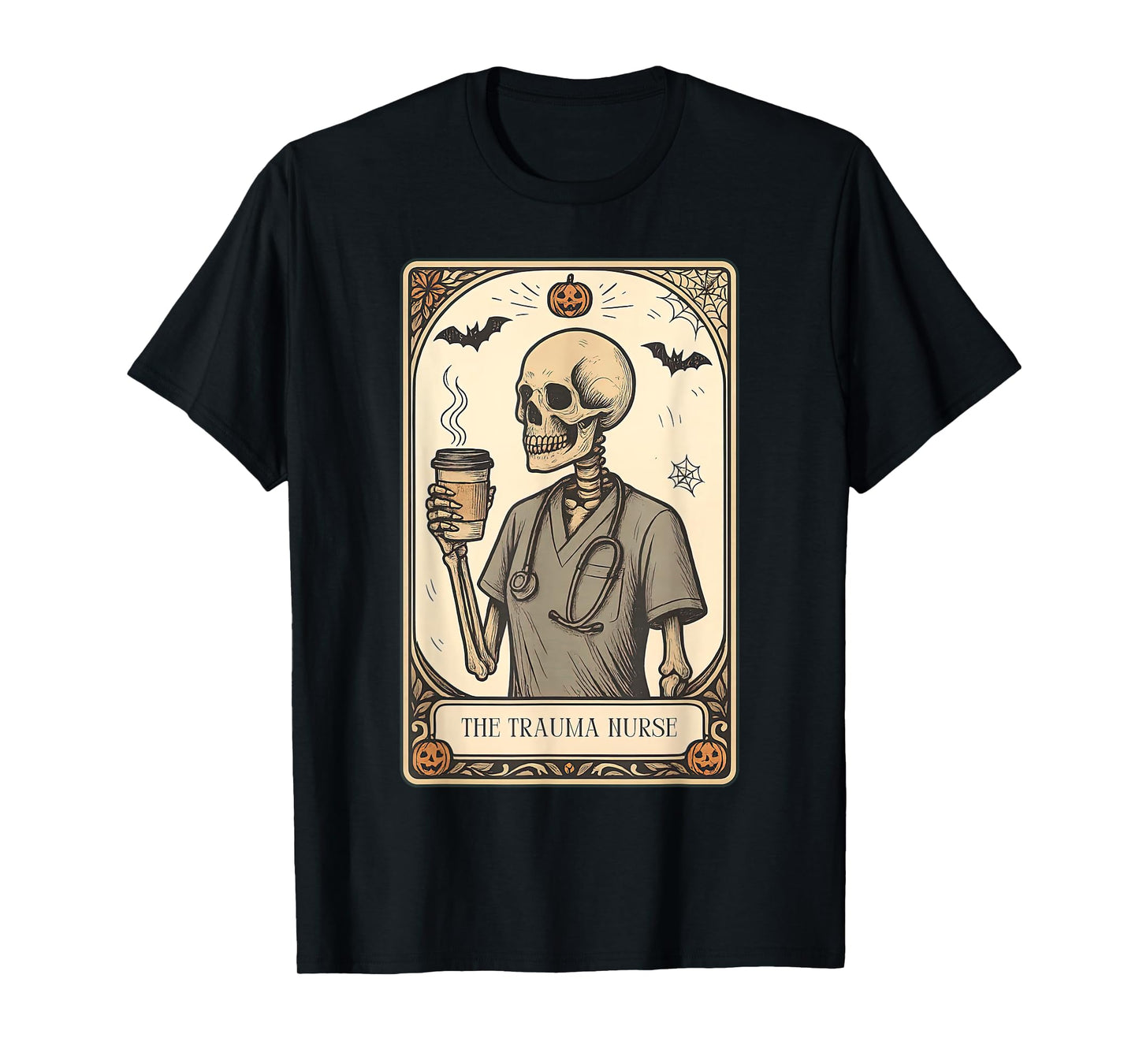 Trauma Nurse Tarot Card Skeleton Surgical ICU Witchy Vibes T-Shirt