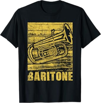 Baritone - Distressed Euphonium Lover Marching Bandmaster T-Shirt
