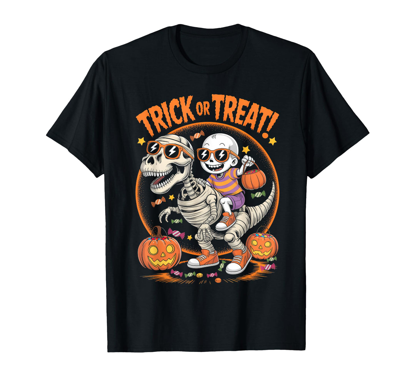 Trick Or Treat Dinosaur T Rex Halloween Cute Dino Halloween T-Shirt