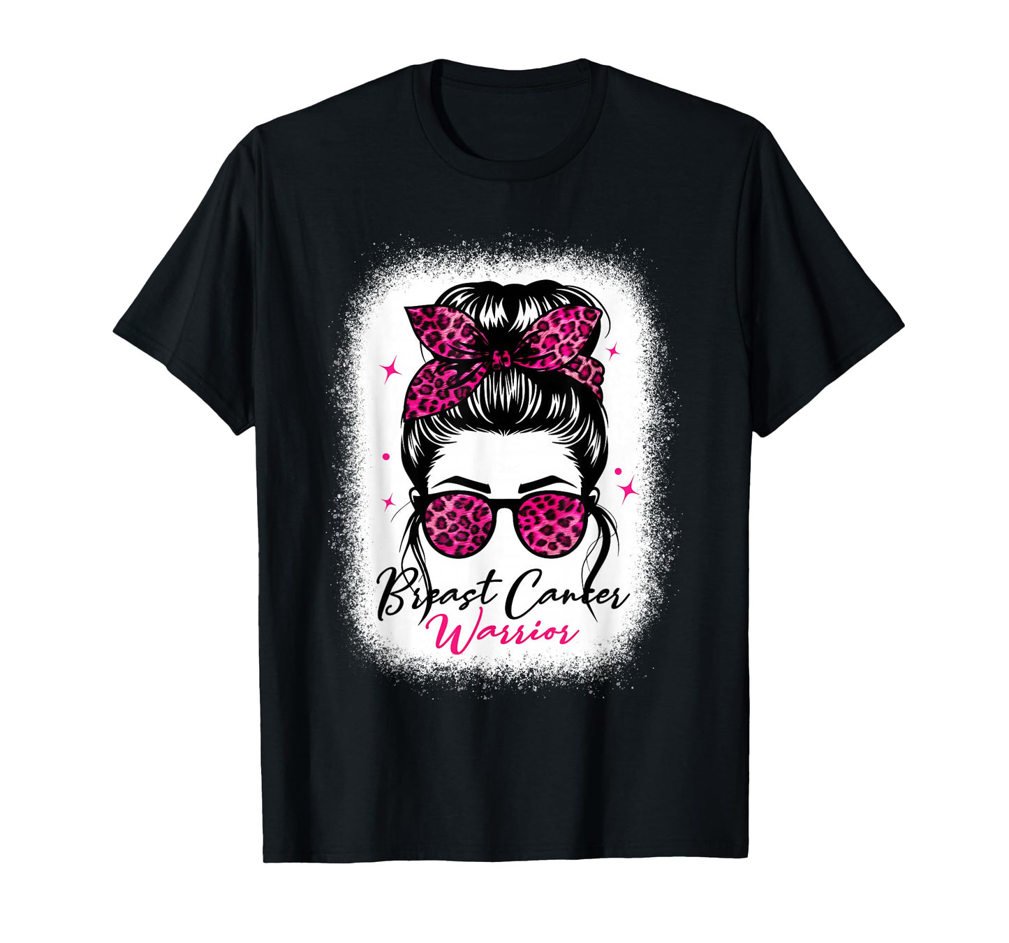 Breast cancer awareness warrior messy bun pink women warrior T-Shirt