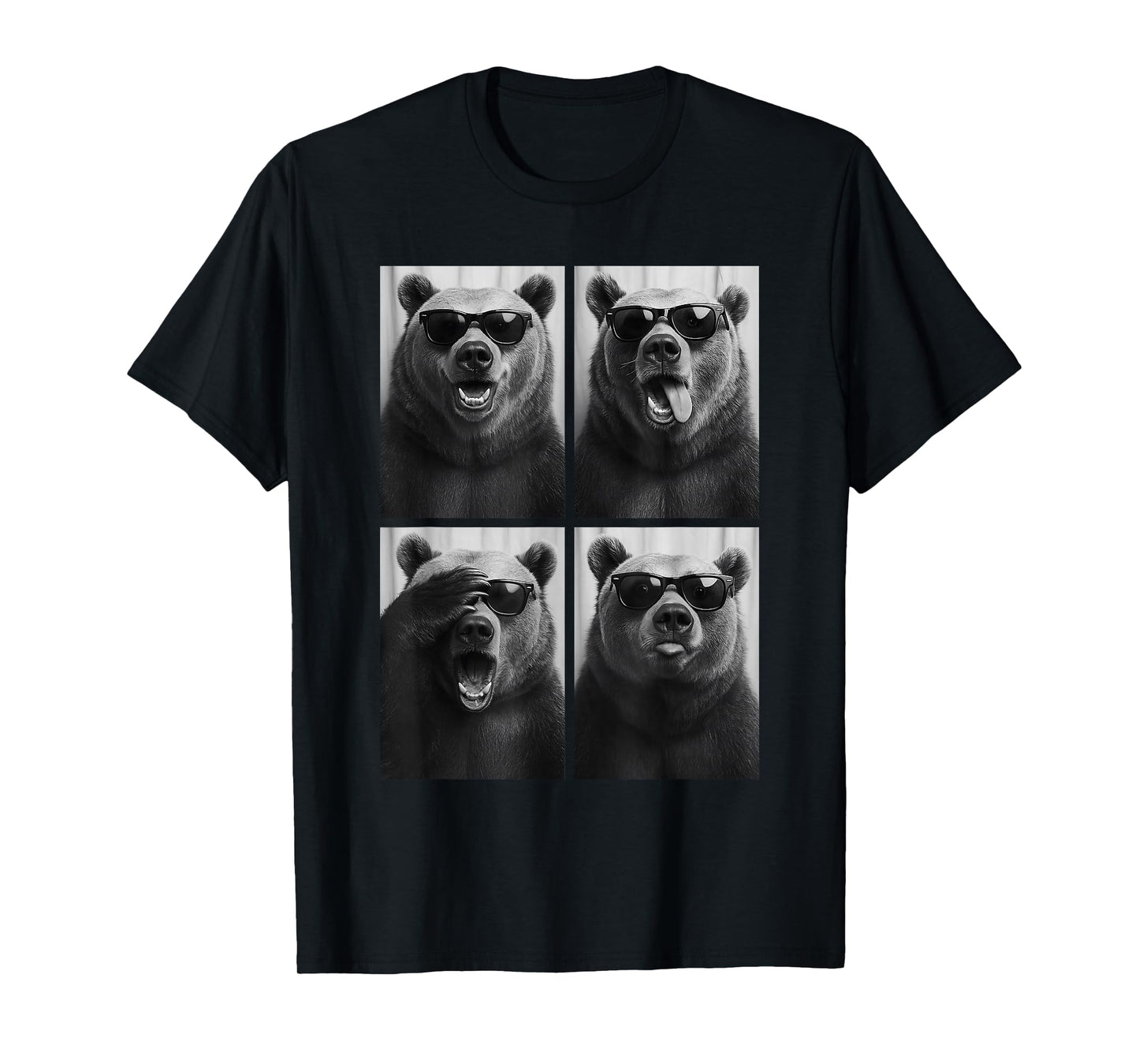 Cool Bears Sunglasses Forest Jungle Animal Selfie Booth T-Shirt