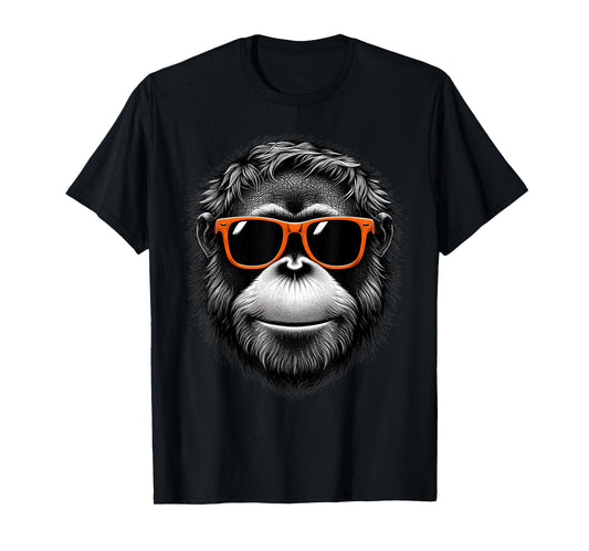 Cool Orangutan Wearing Sunglasses Graphic Art T-Shirt