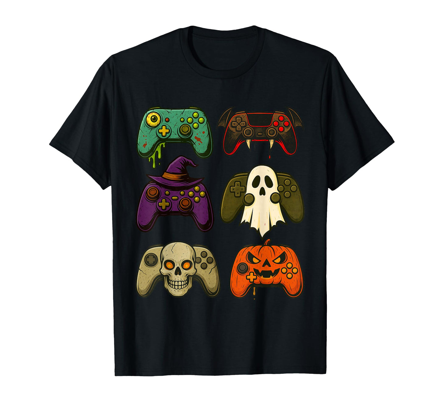 Mummy Skeleton Zombie Gaming Controllers Halloween Boys Kids T-Shirt