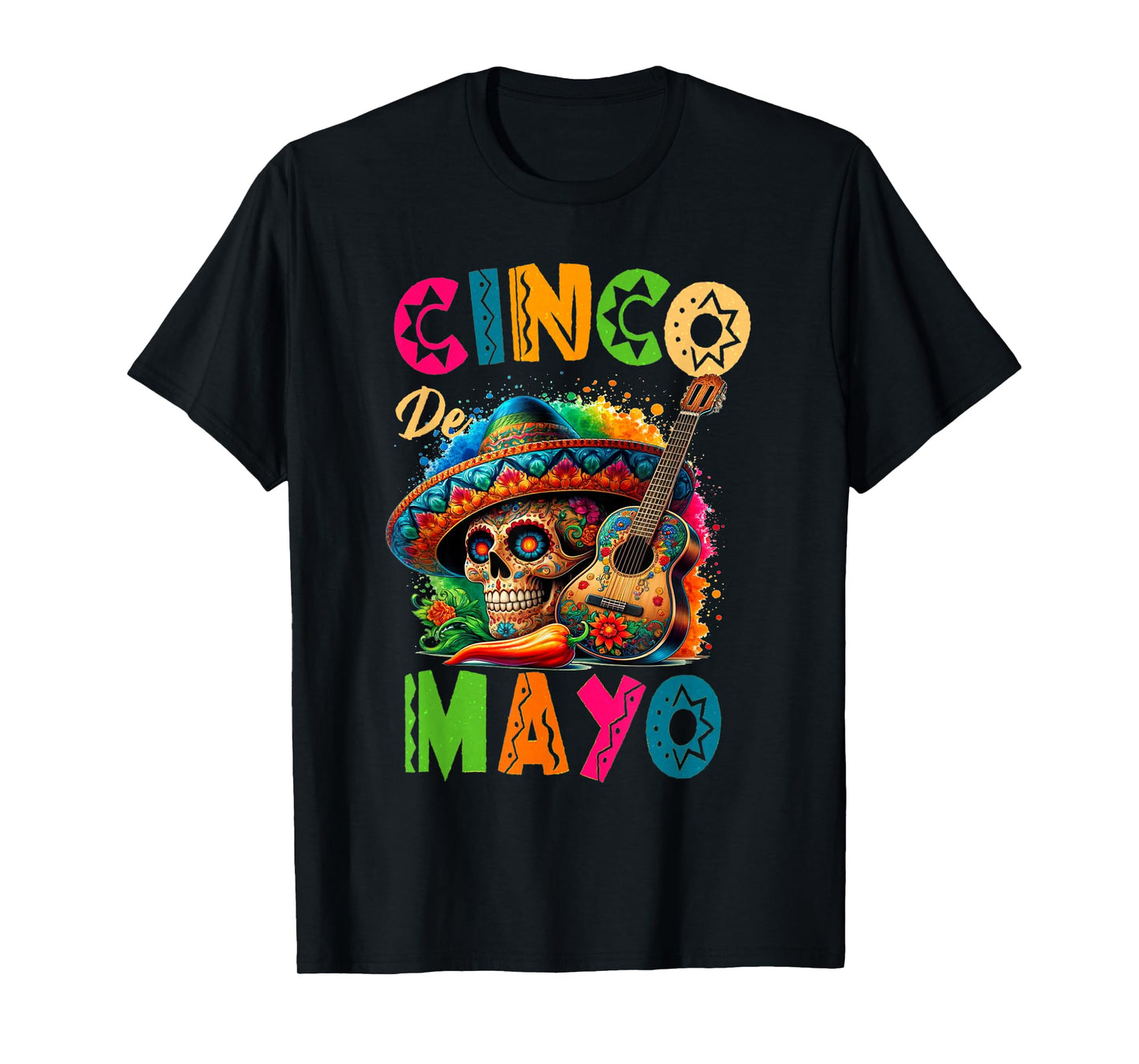Cinco De Mayo Sugar Skull Costume 5 De Mayo For Women Men T-Shirt