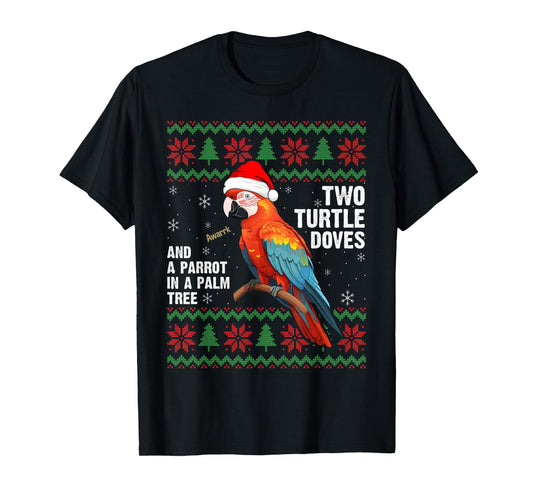 Funny Christmas Tropical Parrot Ugly Christmas Sweater T-Shirt