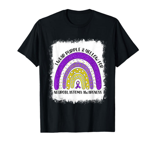 Rainbow I Wear Gold For Neuroblastoma Awareness Month T-Shirt