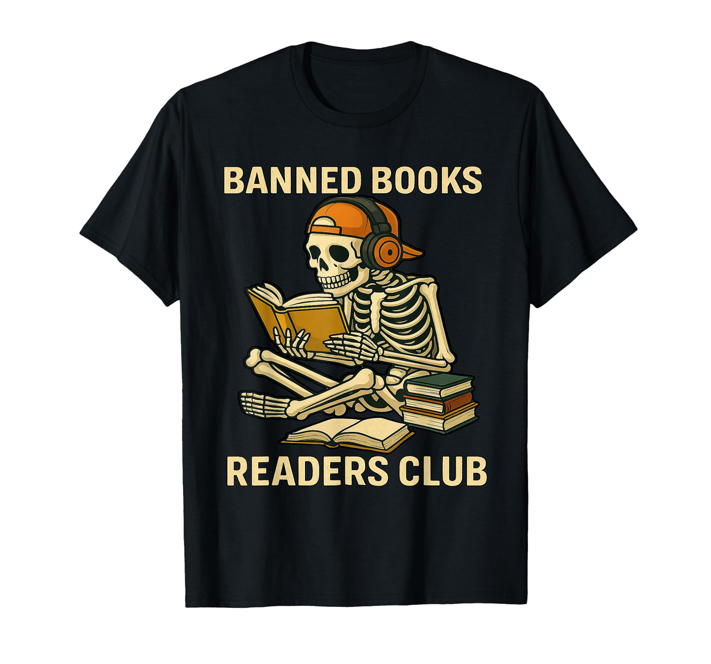 Banned Books Readers Club Design - Skeleton Bookworm T-Shirt