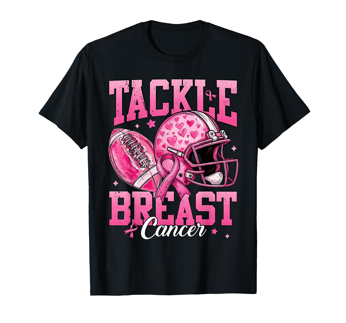 Football Tackle Breast Cancer Pink Breast Cancer Awareness T-Shirt