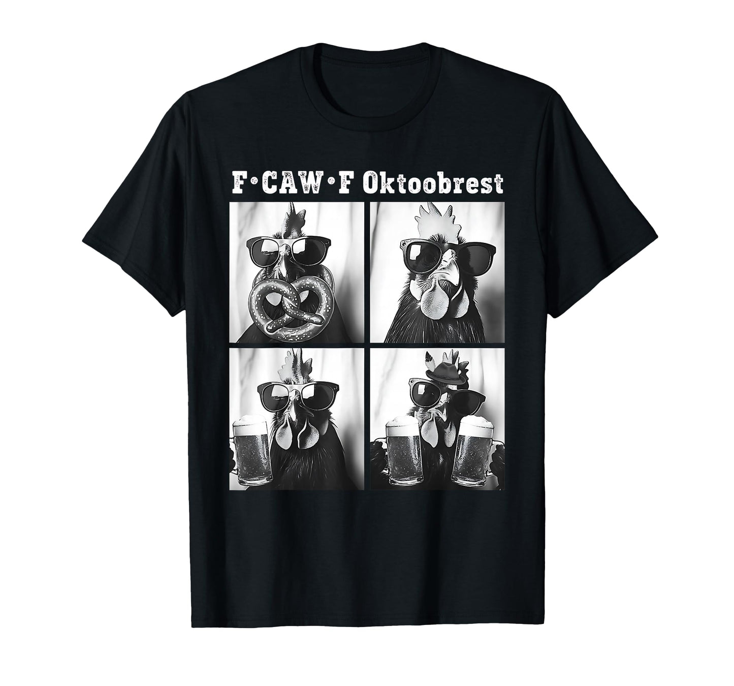 Rooster Wearing Sunglasses Photobooth Selfie Farm Chicken T-Shirt