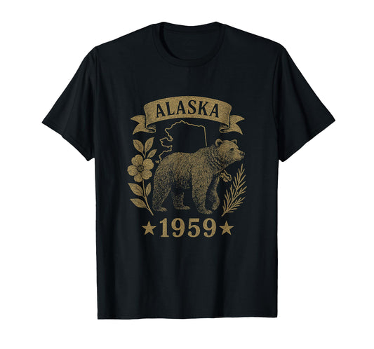 Alaska 1959 Vintage Bear Retro Wilderness Heritage T-Shirt