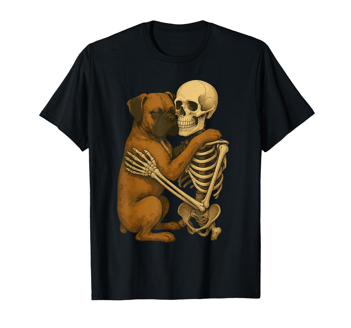 Skeleton Hugging Boxer T-Shirt