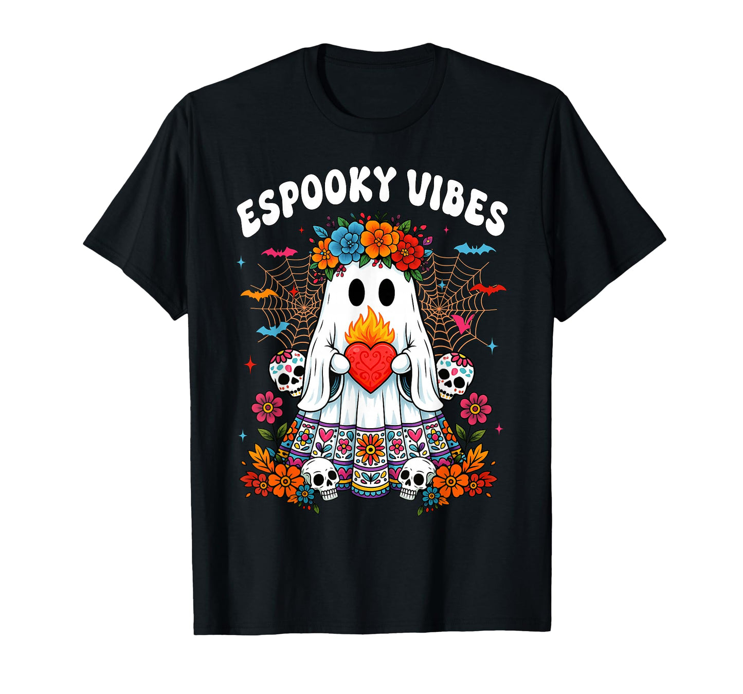 Espooky Vibes Day of The Dead Mexican Halloween Ghost Women T-Shirt