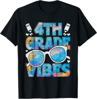 Back To School 4th Grade Vibes First Day Of School Teacher T-Shirt