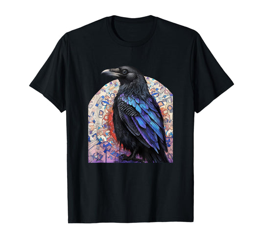 Crow and Raven Bird Lovers Mandala Style Design For Birders T-Shirt