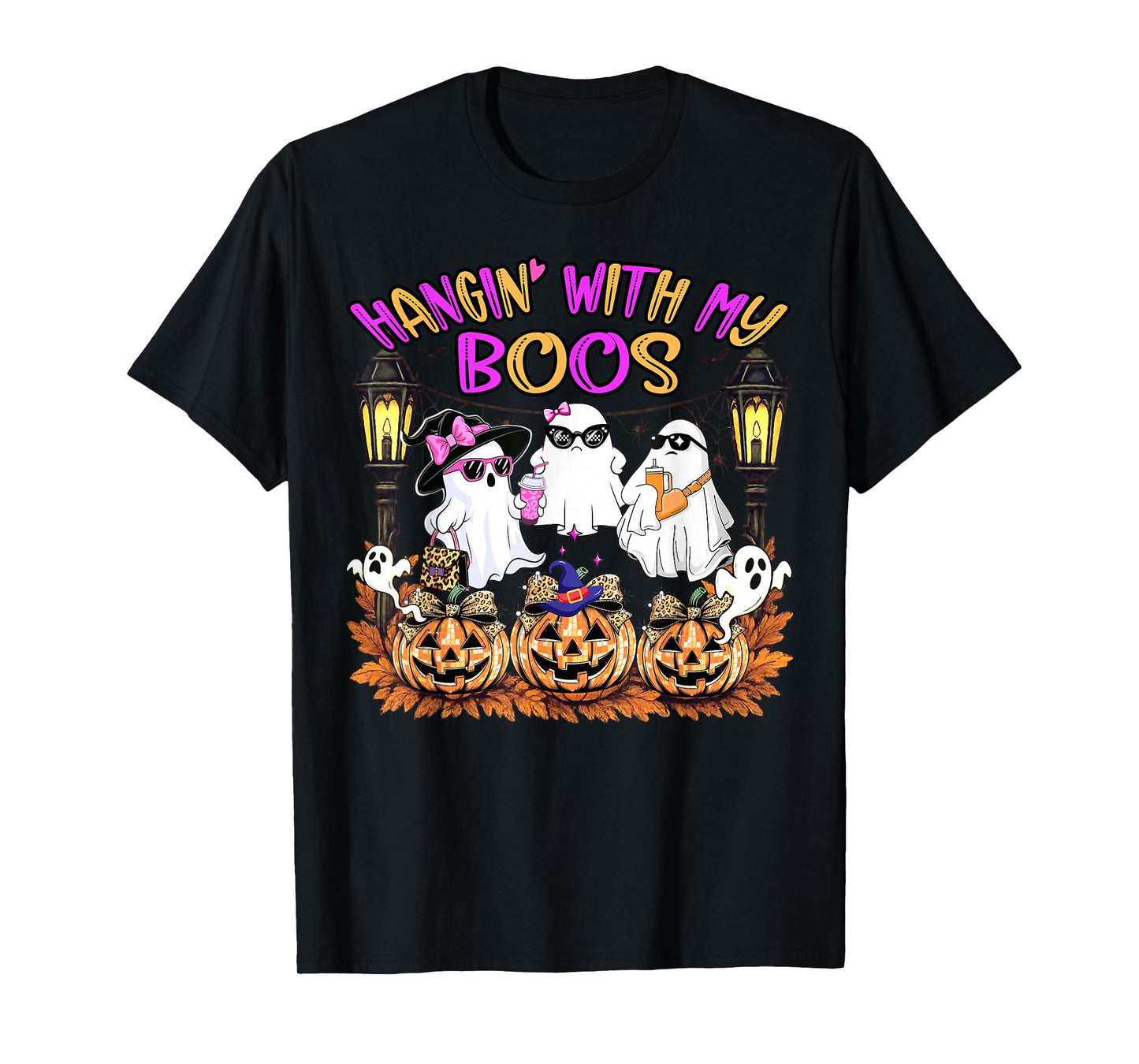 Hangin' with My Boos Funny Boujee Ghosts Halloween Costume T-Shirt