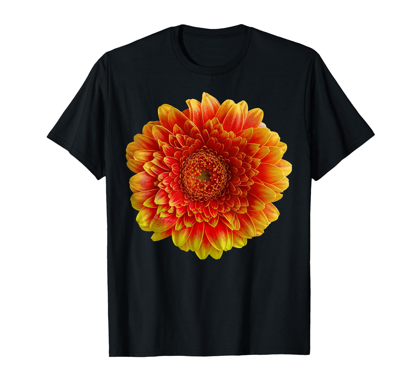 Red Orange Yellow Gerber Daisy Flower Blossom Gardener T-Shirt