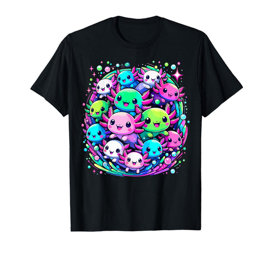 Axolotl Kawaii Funnye Axolotl Animals T-Shirt