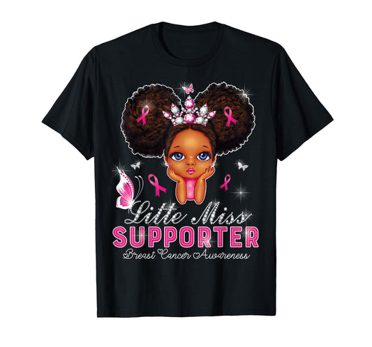 Little Miss Supporter breast cancer awareness for kids T-Shirt