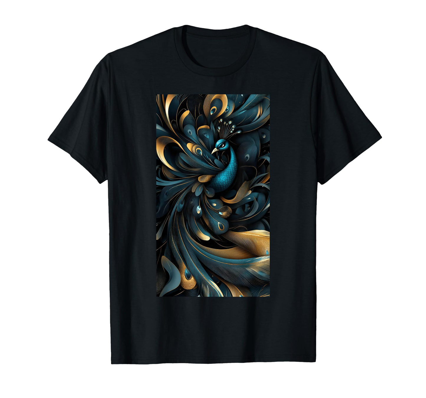 Peacock Feather Peacock art Colors Bird Abstract T-Shirt