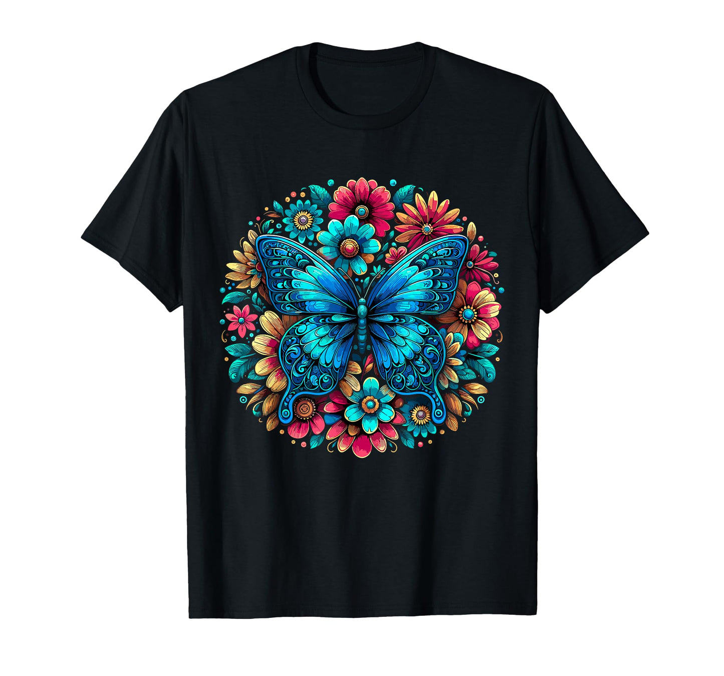 Butterfly With Flowers Aesthetic Butterfly T-Shirt
