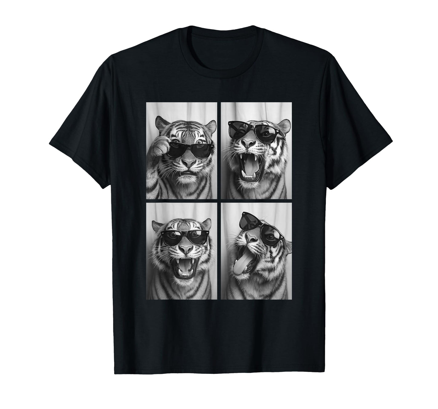 Cool Tiger Sunglasses Feline Jungle Animal Selfie Booth T-Shirt