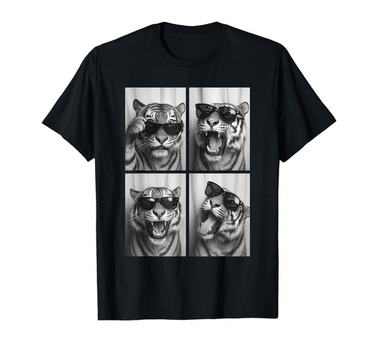 Cool Tiger Sunglasses Feline Jungle Animal Selfie Booth T-Shirt